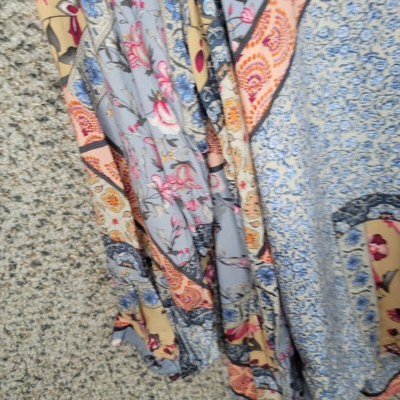 Christian Siriano Top Womens Plus 1X Blue Floral Print Collared Button Up Casual - Picture 3 of 7